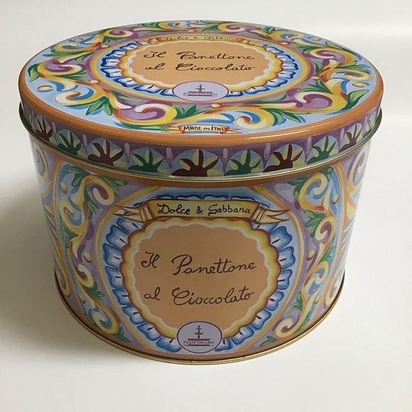Dolce & Gabbana Tin Made In Italy EMPTY Fiasconaro Panettone LARGE 10” Storage - Picture 12 of 14